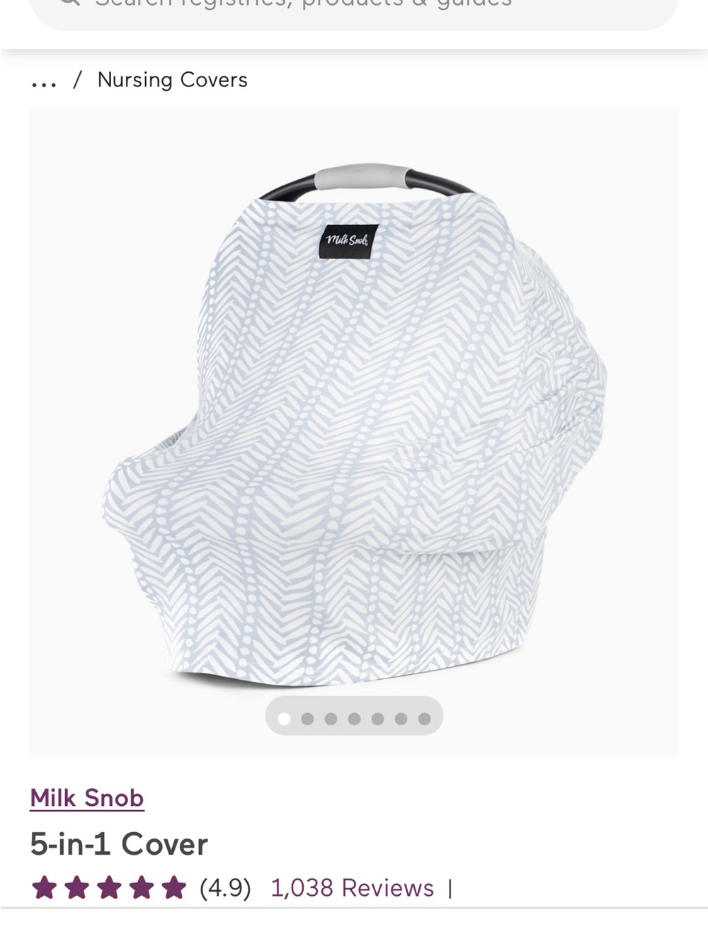 Milk Snob 5-in-1 Nursing/Car Seat Cover in Light Gray & White Leaf Print